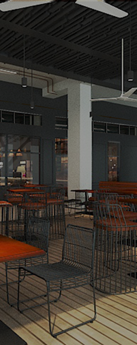 Adaptive reuse café interior